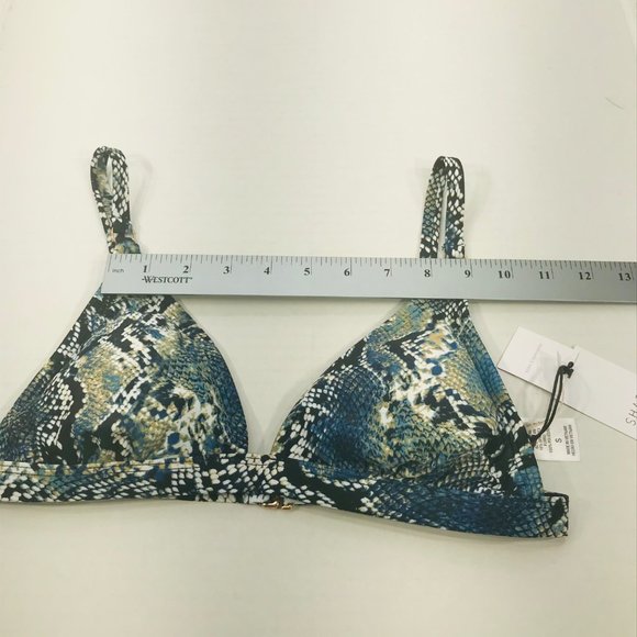 Shade And Shore Women's Size Small 4-6 Triangle Bikini Swim Top Snake Print New - Picture 8 of 15